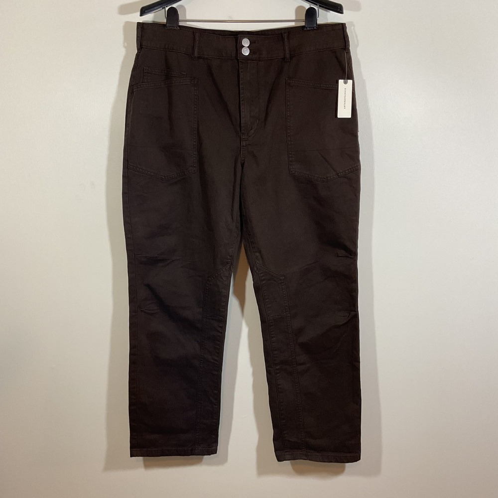 Pilcro The Wanderer Brown Utility Straight Leg Pants Womens 32 Gorpcore Chino